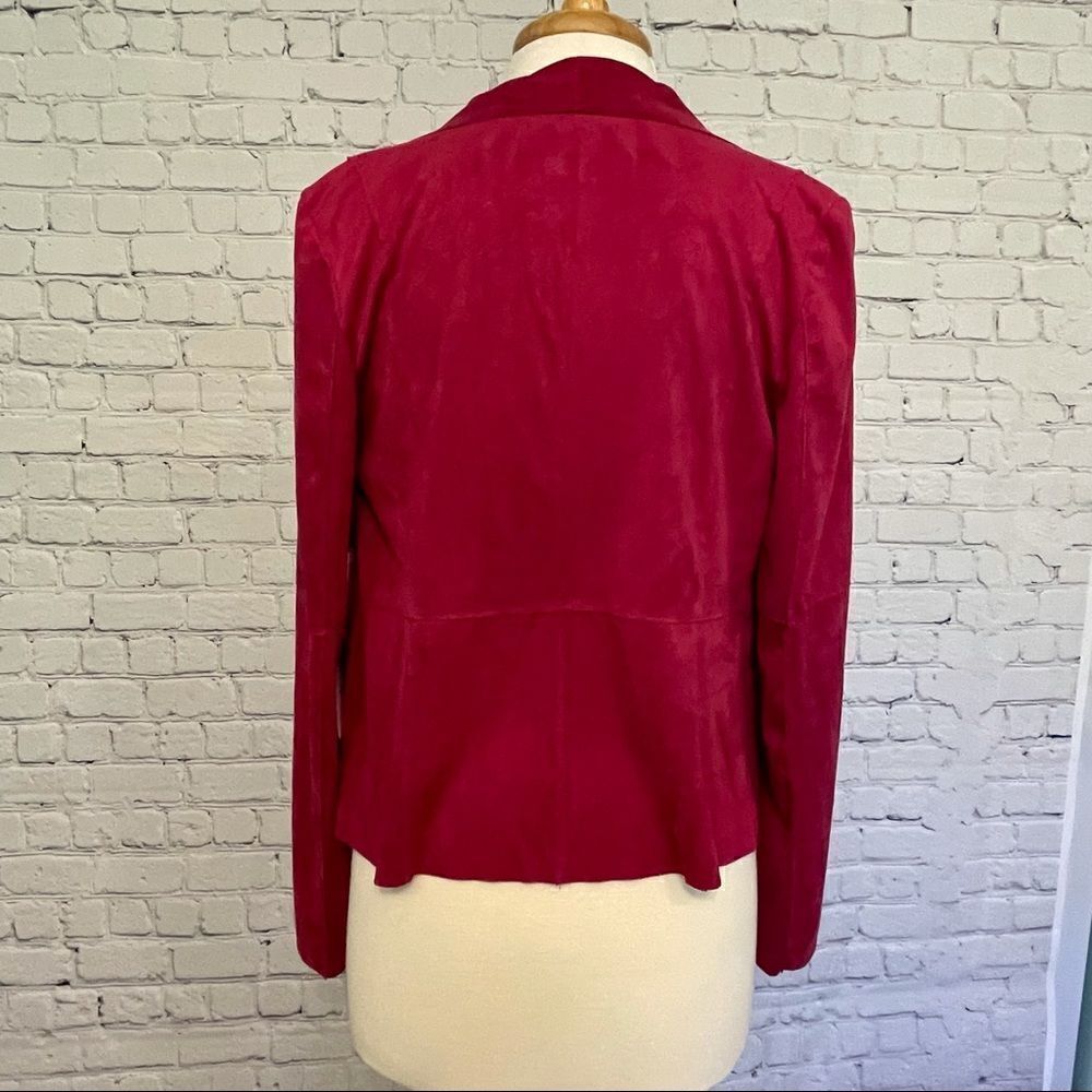 Faux-suede Drape-front Jacket - Picture 5 of 9